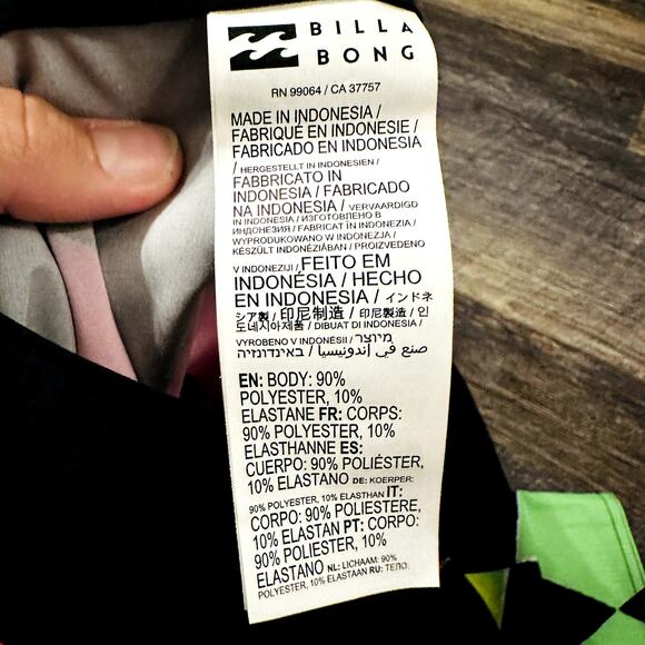 Billabong Men's Multicolor Diamond Tie Waist Boardshort Swim Trunks Size 40 NWT - Picture 5 of 6